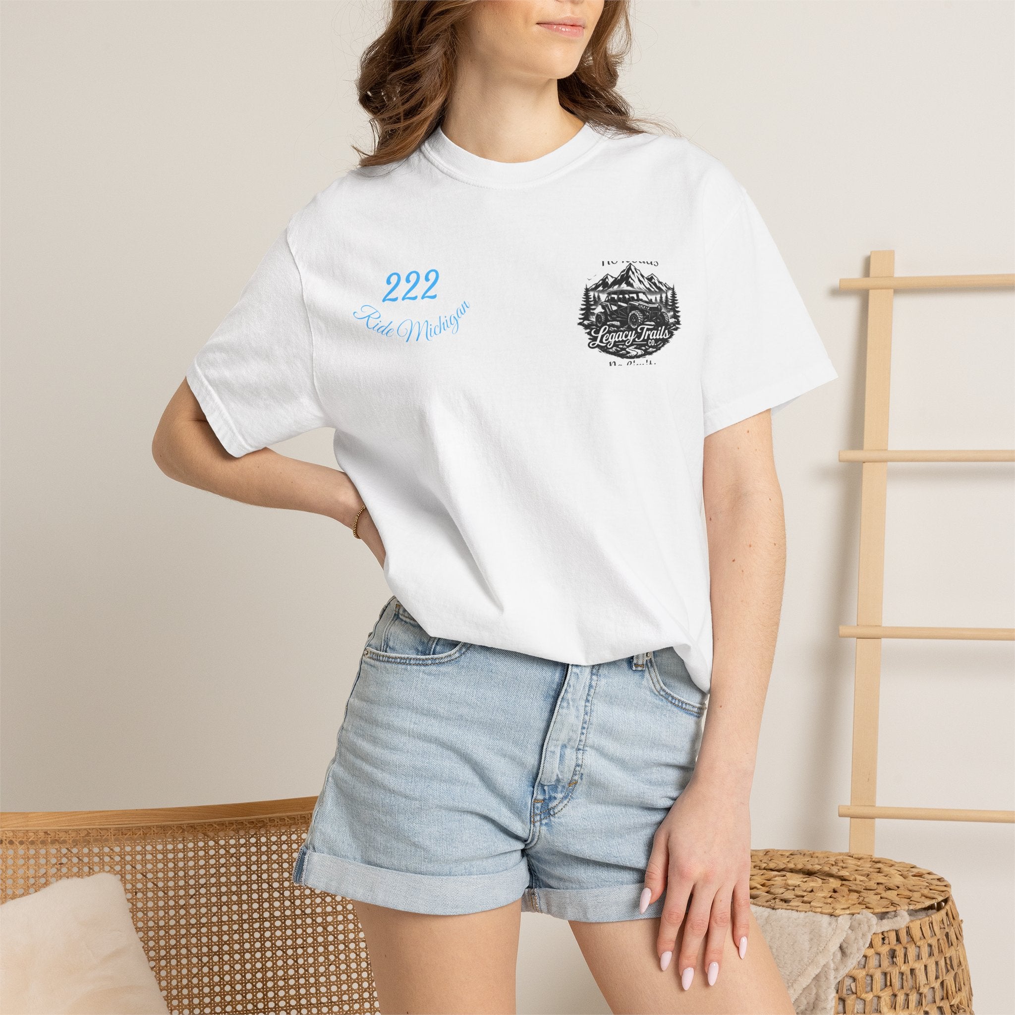 Off-Road UTV T-Shirt — Blue Ranger with American Flag & Eagle