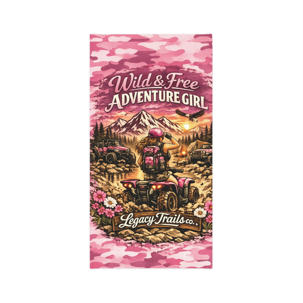 Adventure Girl Neck Gaiter — "Wild & Free" Pink Camo Outdoor Bandana