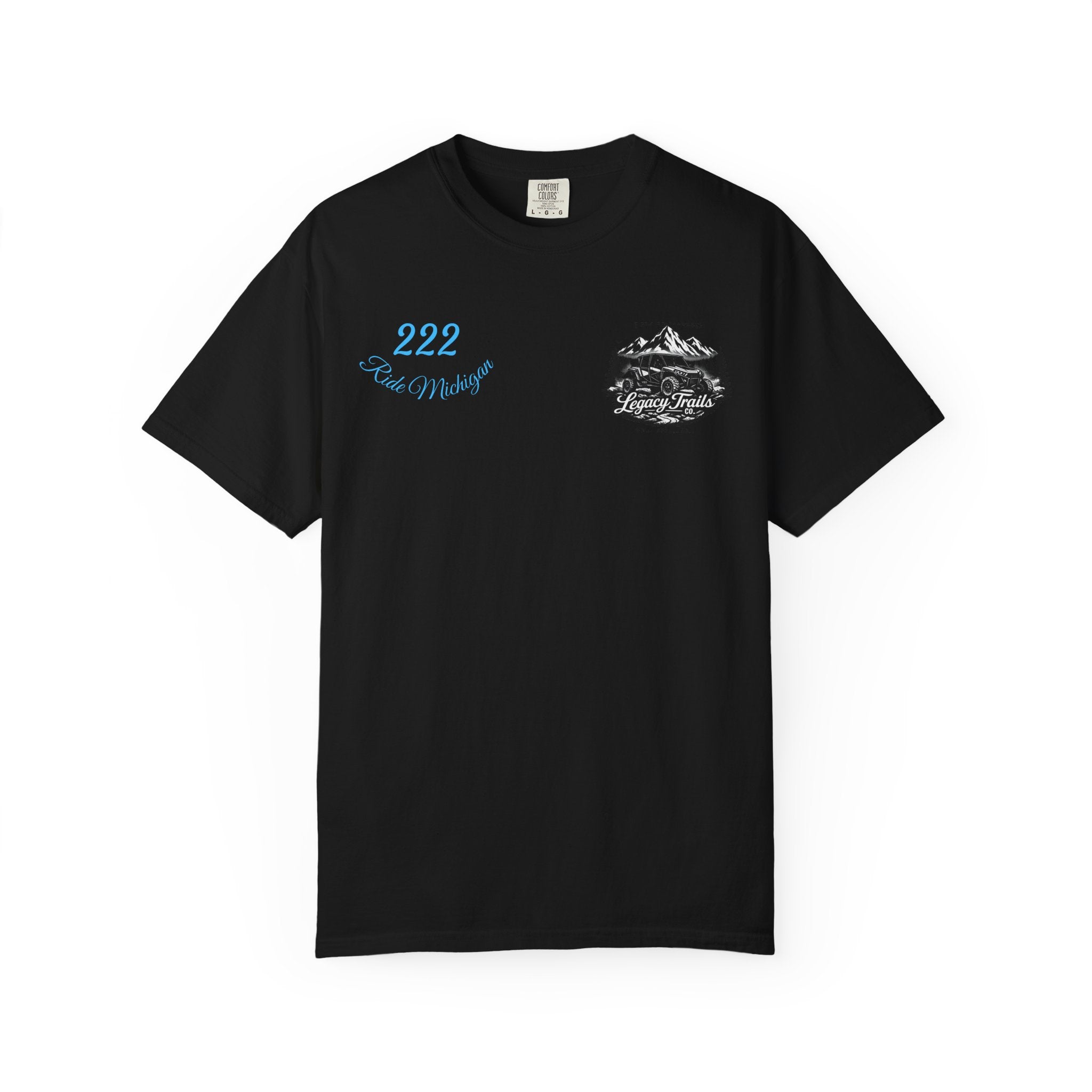 Off-Road UTV T-Shirt — Blue Ranger with American Flag & Eagle