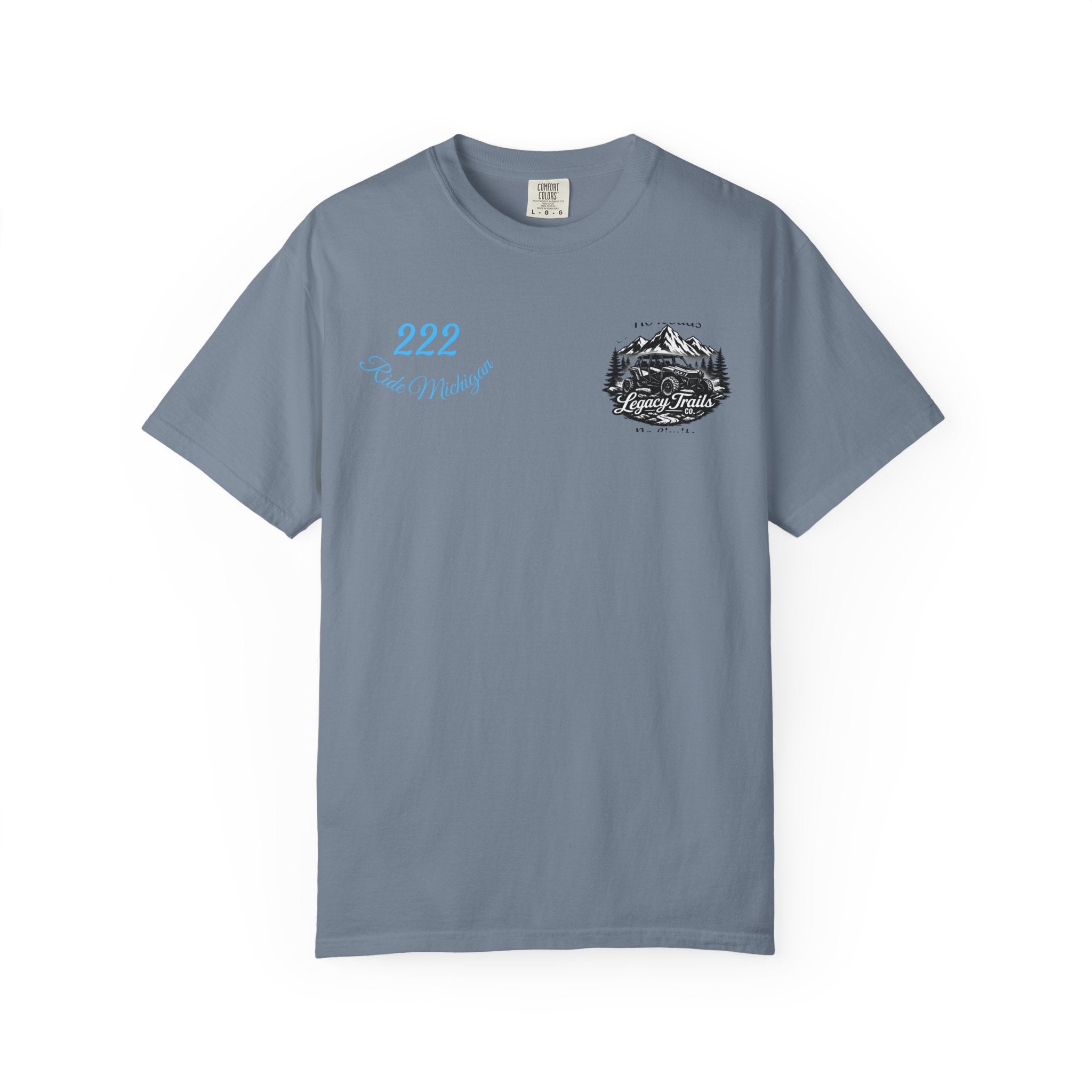 Off-Road UTV T-Shirt — Blue Ranger with American Flag & Eagle
