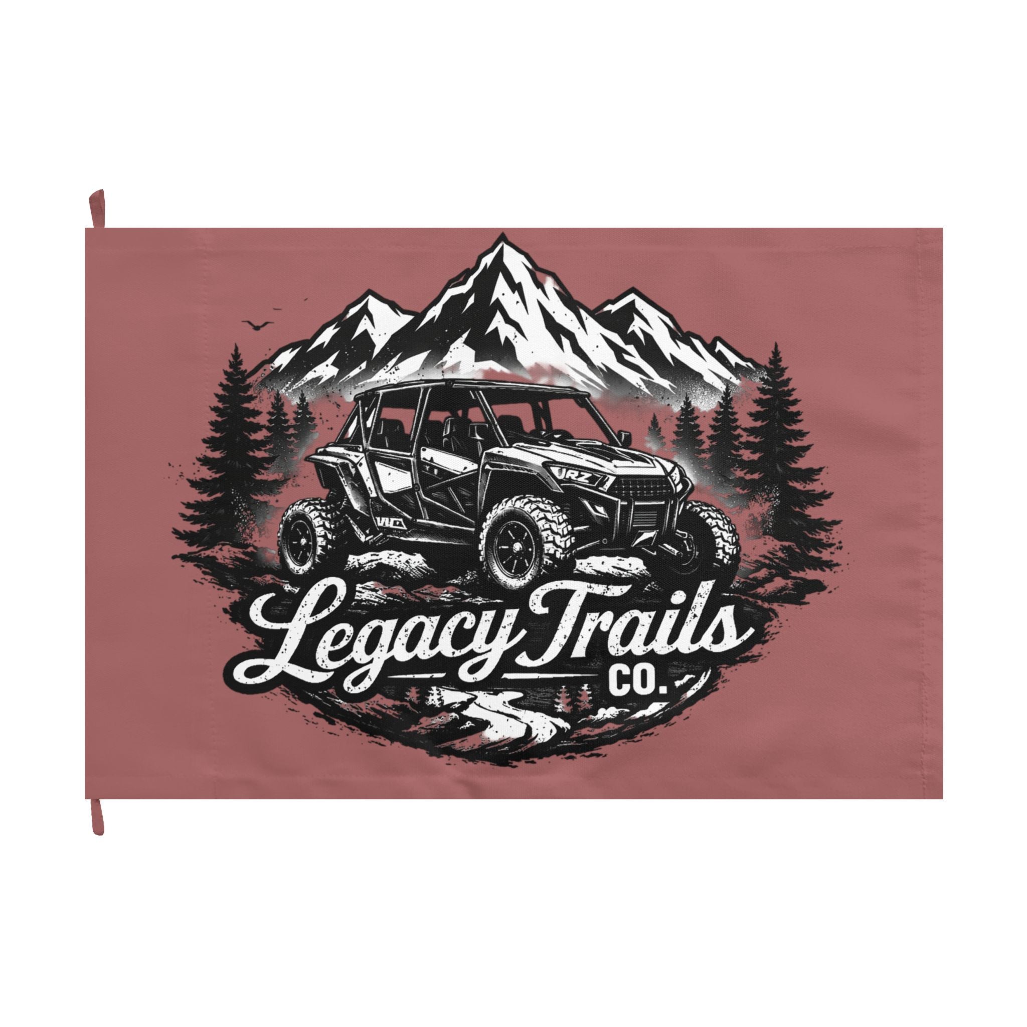 Off-Road UTV Flag – Double-Sided "Legacy Trails Co." Mountain & American Flag Design