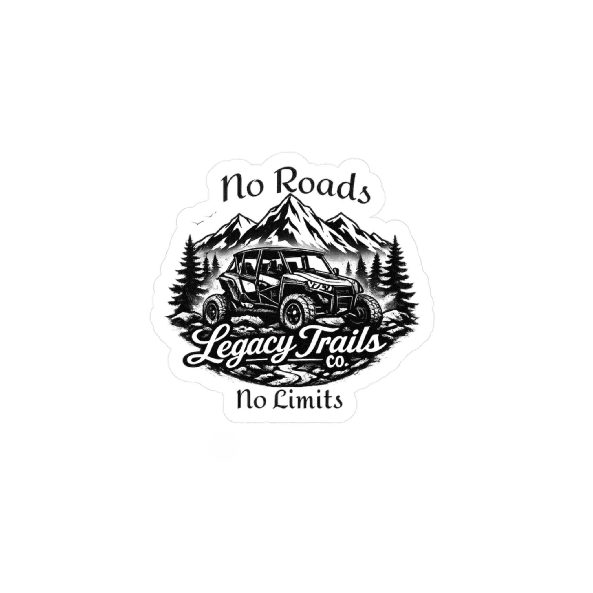 Off-Road Jeep Sticker — 'No Roads No Limits' Kiss-Cut Vinyl Decal