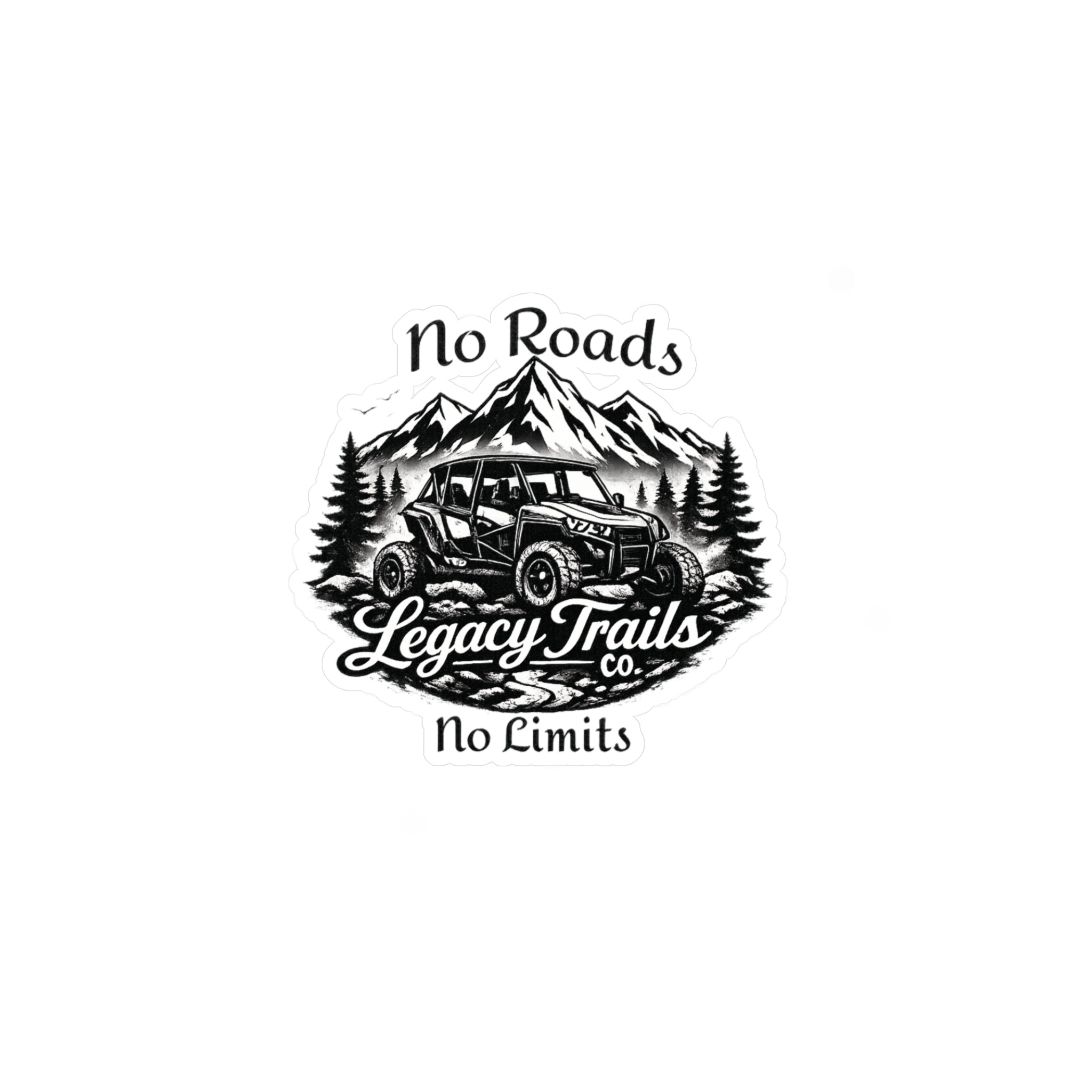 Off-Road Jeep Sticker — 'No Roads No Limits' Kiss-Cut Vinyl Decal