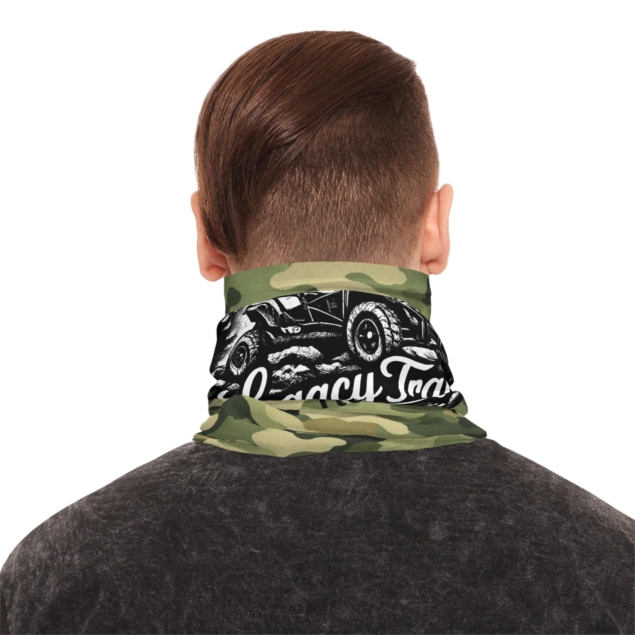 Trail Tire Tracks Neck Gaiter — Outdoor Camouflage Lightweight Face Mask