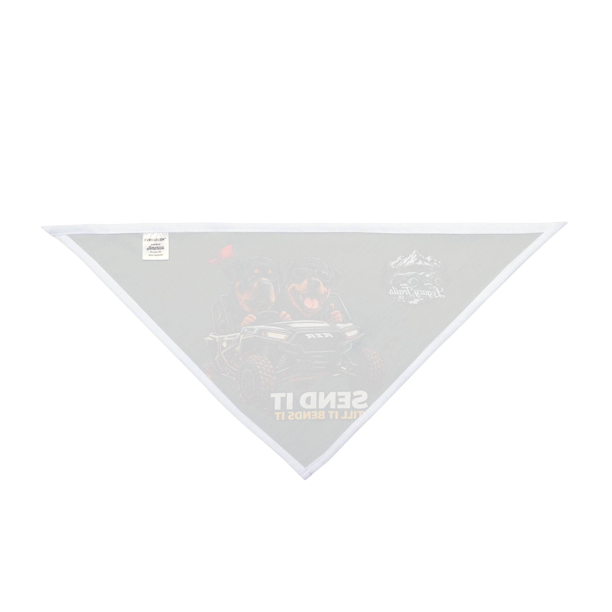 Pet Bandana — "Send It Till It Bends It" Rottweiler Off-Road Adventure Bandana