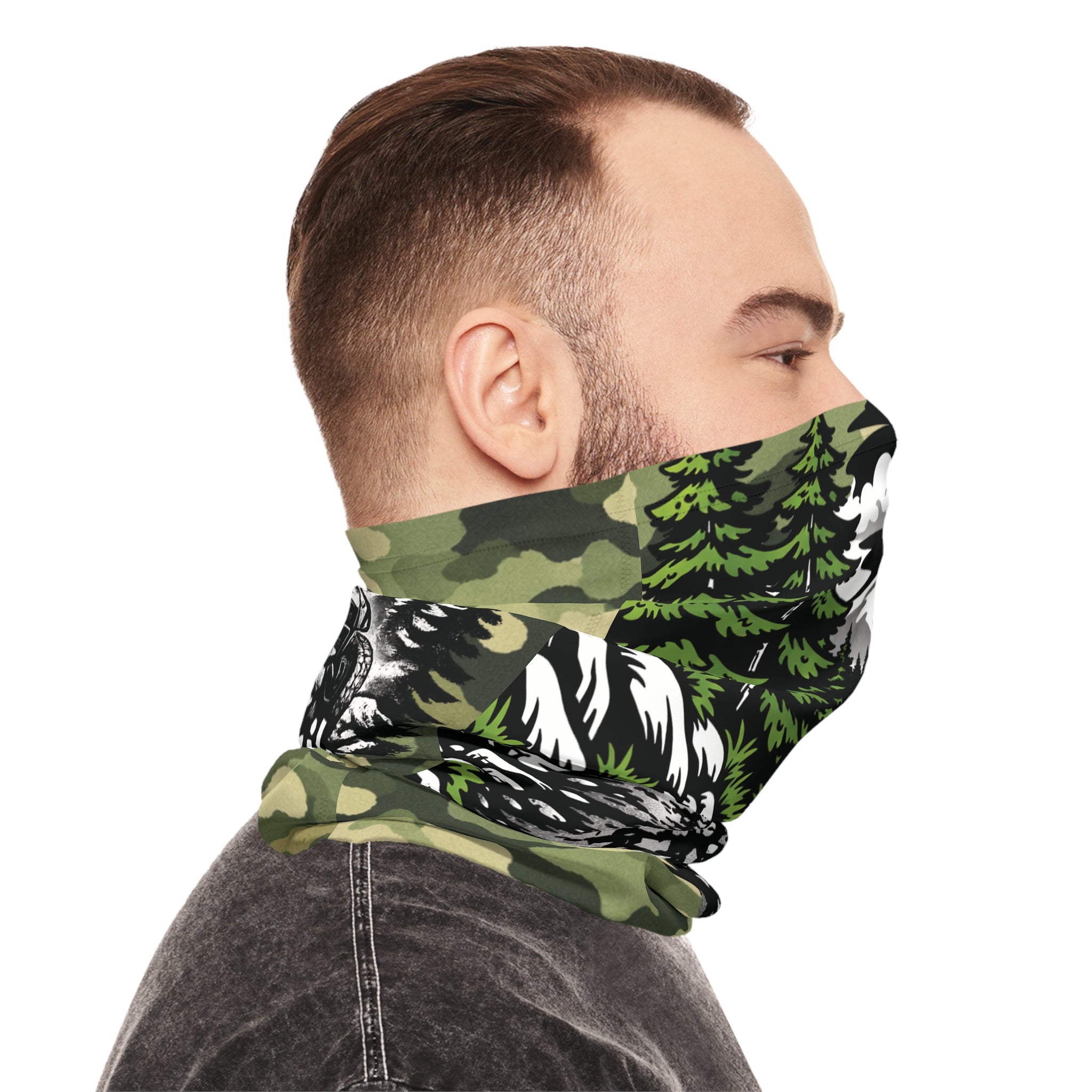 Trail Tire Tracks Neck Gaiter — Outdoor Camouflage Lightweight Face Mask